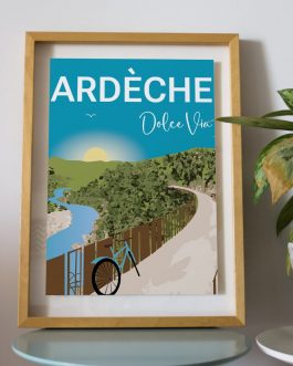 Poster papier mat ou satiné Ardèche Vallée de L’Eyrieux DOLCE VIA