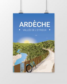 Poster papier mat ou satiné Ardèche Vallée de L’Eyrieux DOLCE VIA