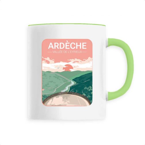 Mug Céramique avec Anse de couleur - Ardèche Vallée de l'Eyrieux