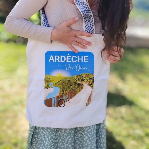 Sac en toile épais Bleu Vallée de l'Eyrieux Voie douce – Image 3