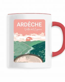 Mug Céramique avec Anse de couleur – Ardèche Belvédère