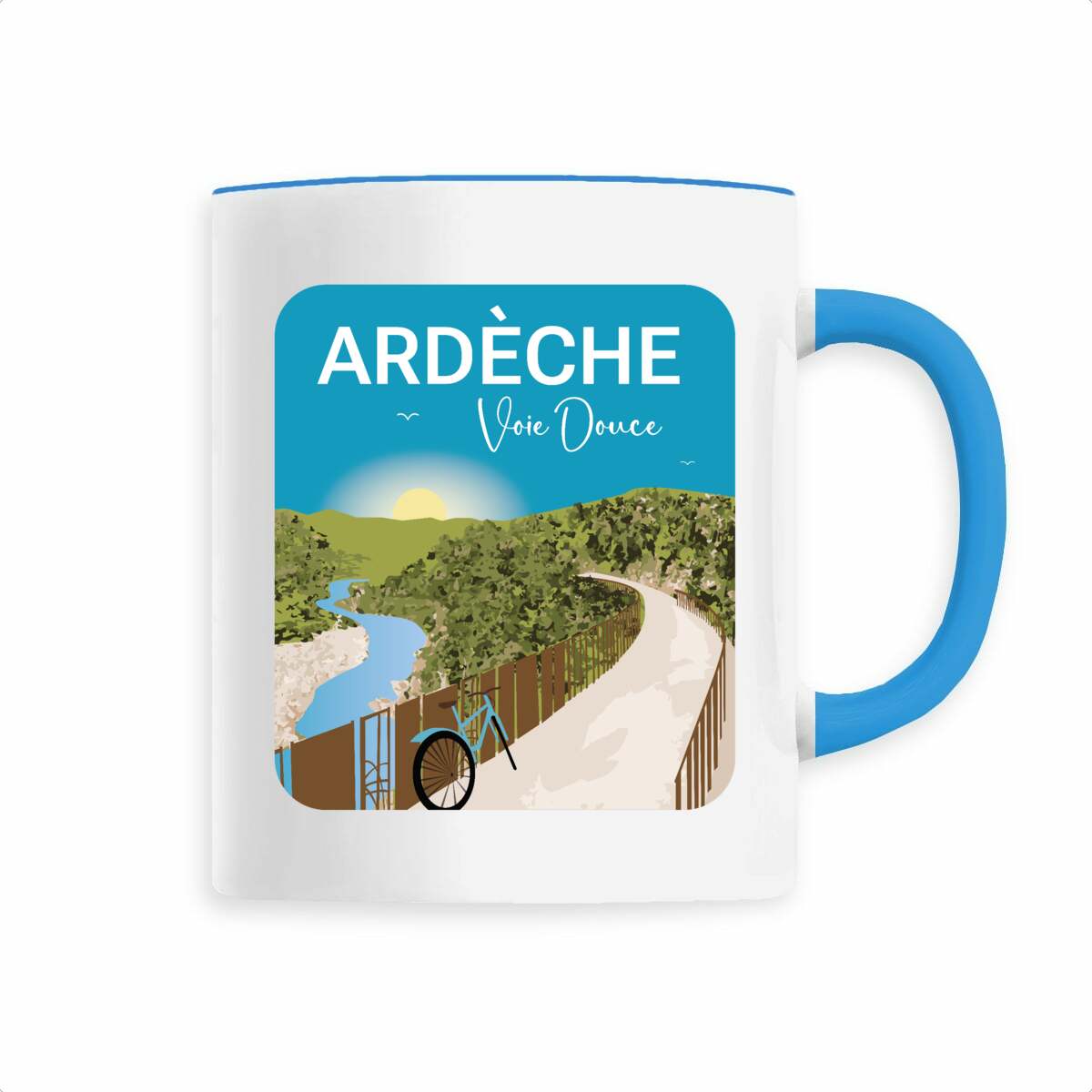 Souvenir Cadeau Ardèche - Mug anse couleur Voie Douce Ardèche