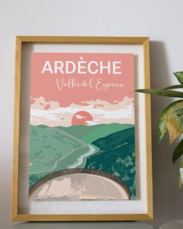 Poster papier mat ou satiné Ardèche Vallée de L’Eyrieux Belvédère