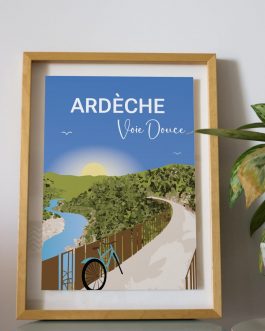 Poster Voie Douce- Bleu Foncé – Ardèche