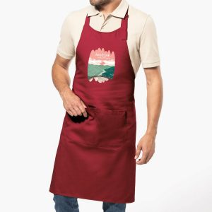 Tablier - vallée de l'Eyrieux Rouge 100% coton biologique