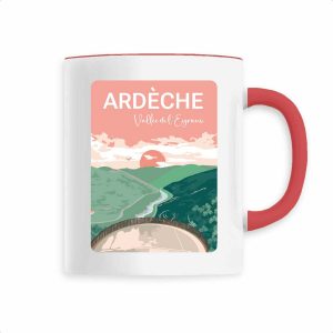 Mug Céramique avec Anse de couleur - Ardèche Voie Douce