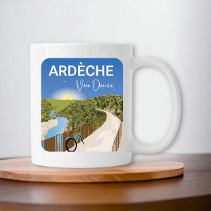 Mug anse couleur Voie Douce Ardèche