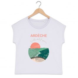 T-shirt ARDECHE Vallée de l’Eyrieux femme manches à revers 100% coton