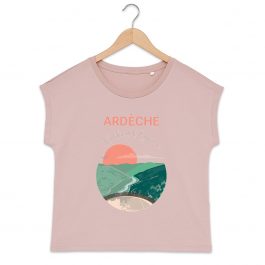 T-shirt ARDECHE Vallée de l’Eyrieux femme manches à revers 100% coton