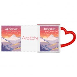 Mug à anse en forme de cœur -Mont Gerbier de Jonc sous la neige