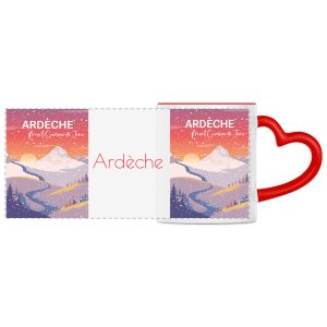 Mug à anse en forme de cœur -Mont Gerbier de Jonc sous la neige