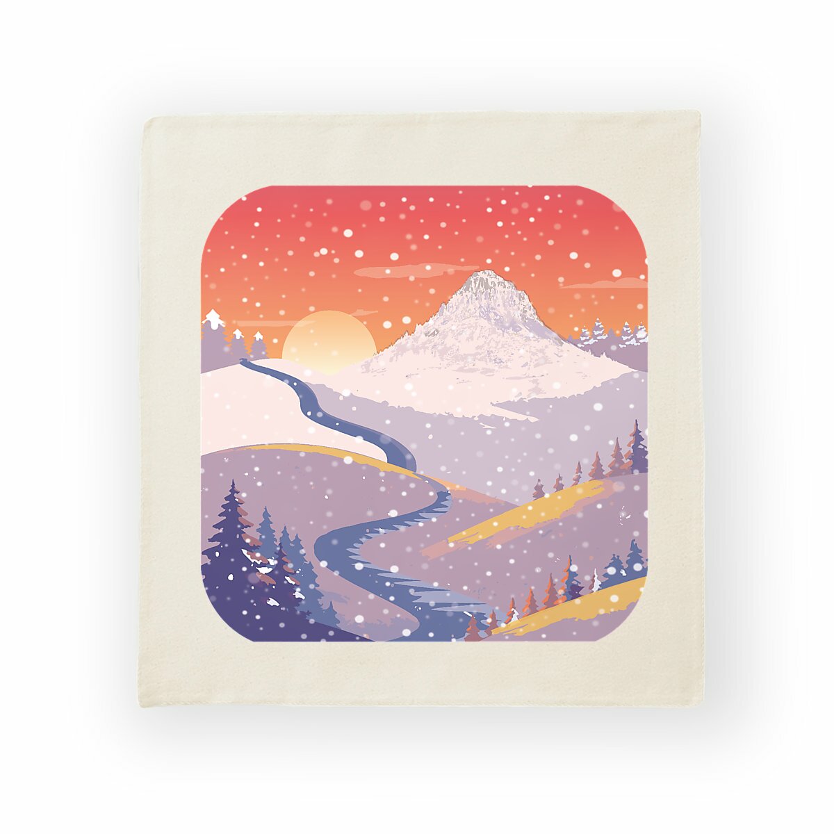 Housse de coussin Mont Gerbier de Jonc sous la neige