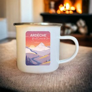 Mug métal Mont Gerbier de Jonc sous la neige Ardèche