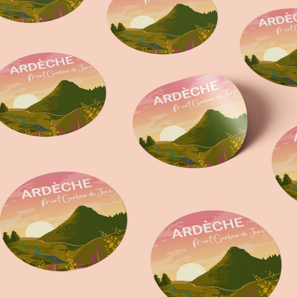 Autocollant extérieur Ardèche Mont Gerbier de Jonc