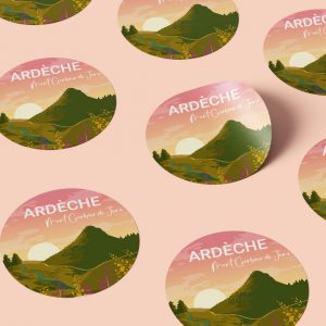 Autocollant extérieur Ardèche Mont Gerbier de Jonc
